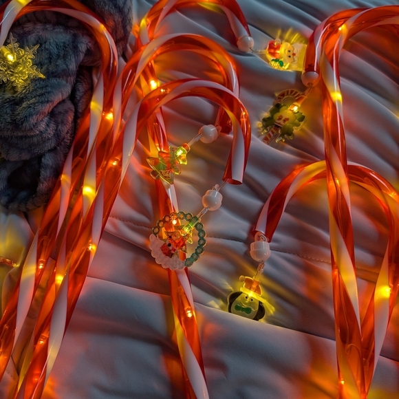 Festive Candy Cane String Lights Battery Operated 12 Pieces (EUC) - Picture 7 of 15